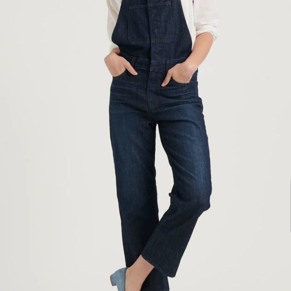 Lucky Brand Bridget Str slim denium Overalls Size 6
